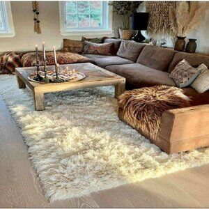 Big Beautiful 7x10 Flokati Rug-BRAND NEW-100% natural wool- Long 3" shaggy pile